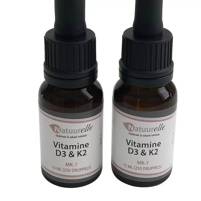 Voordeelset 2 x Vitamine D3 en K2 15 ml (kokosolie)